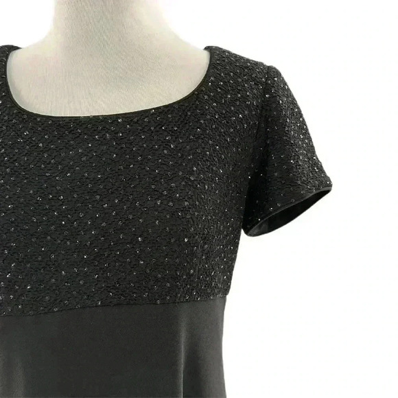 Jessica Howard petite dress 6P black glitter square neck formal vintage 90s 80s - Picture 2 of 8